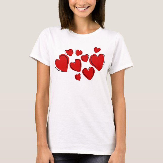Red hearts T-Shirt (Front)