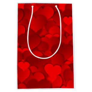 Red Hearts Texture Medium Gift Bag