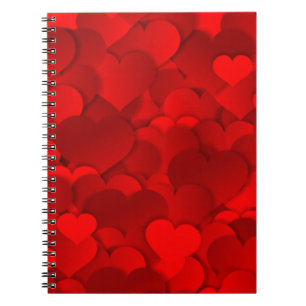 Red Hearts Texture Notebook