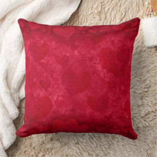 Red Hearts Throw Pillow
