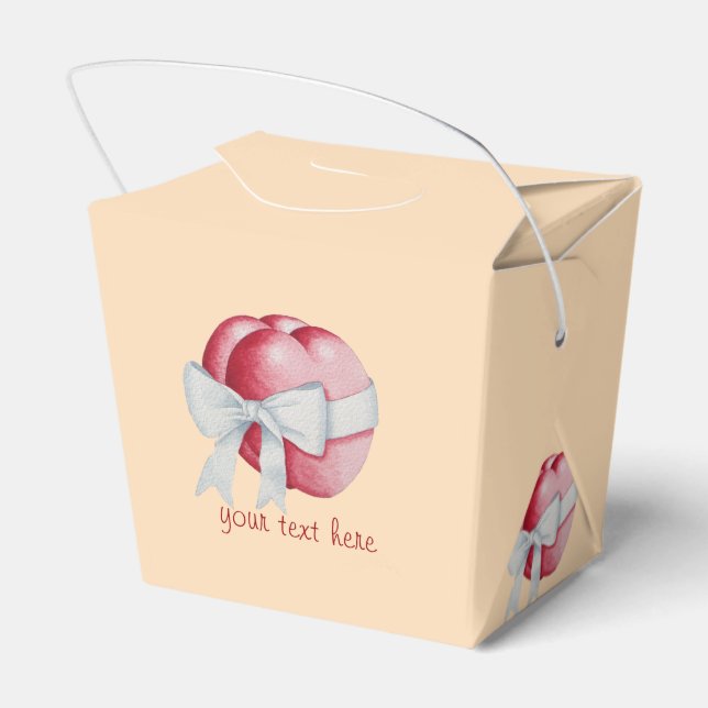 red hearts tied with white ribbon for weddings favour box (Back Side)