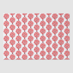Red Hearts Tree Valentine Tissue Paper