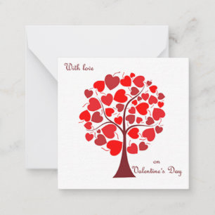 Red Hearts Tree Valentine's Day Card