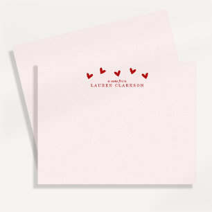 Red Hearts Valentine’s Day Note Card