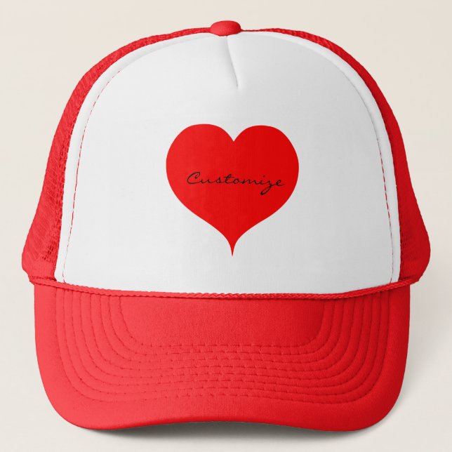 Red Hearts Valentine Thunder_Cove Trucker Hat (Front)