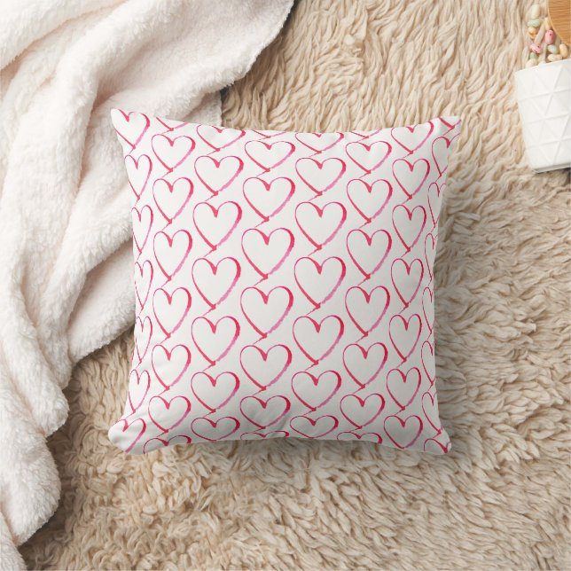 Red Hearts Valentines Day  Cushion (Blanket)