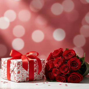 Red Hearts Valentine's Day Love Wrapping Paper