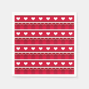 Red Hearts Valentine's Day Pattern Napkin