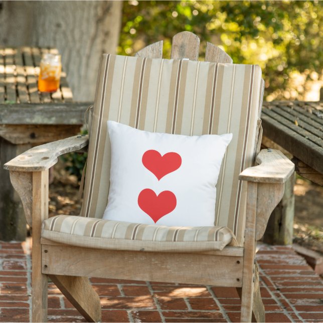 Red Hearts Valentine's Day White Custom Colour Gif Cushion (Chair)