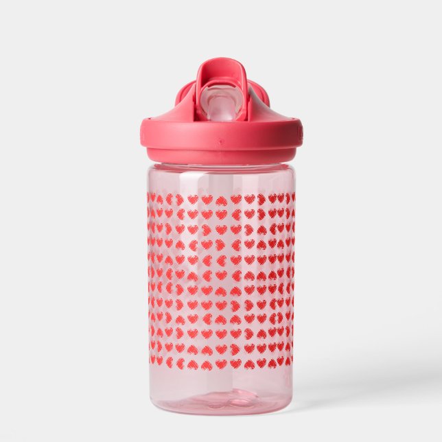 Red Hearts Water Bottle (Front)