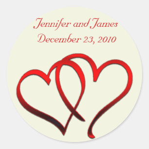 Red Hearts Wedding Sticker