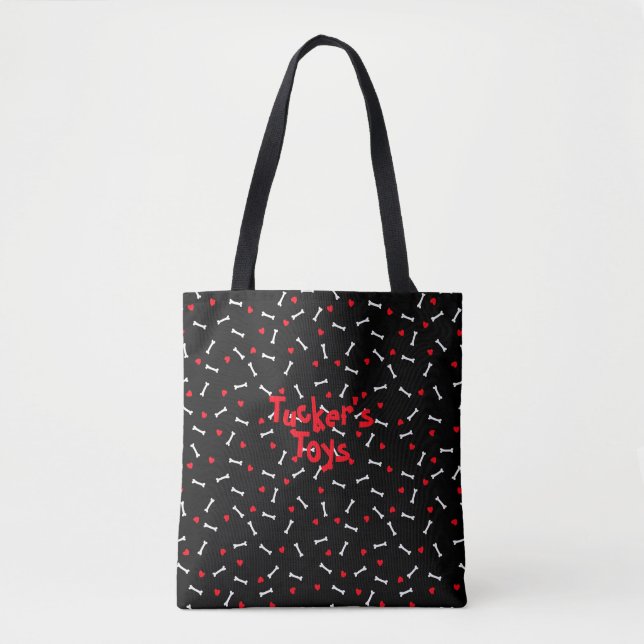 Red Hearts White Bones  Tote Bag (Front)