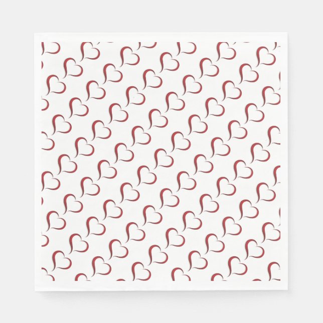 Red Hearts/White Standard Luncheon Napkin (Front)