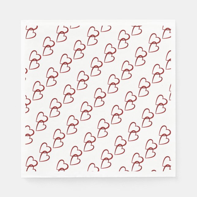 Red Hearts/White Standard Luncheon Napkin (Front)