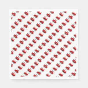 Red Hearts/White Standard Luncheon Napkin