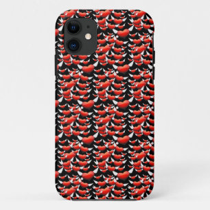 Red Hearts with Wings on Black Case-Mate iPhone Case