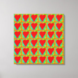 red hearts wrapped canvas