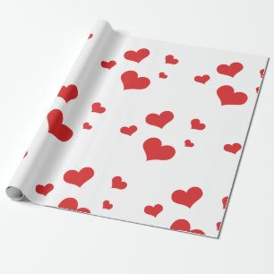 Red hearts wrapping paper