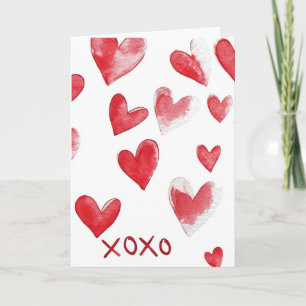 Red Hearts XOXO Card