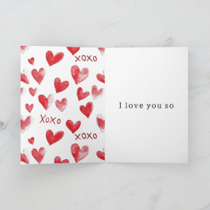 Red Hearts XOXO Love Card