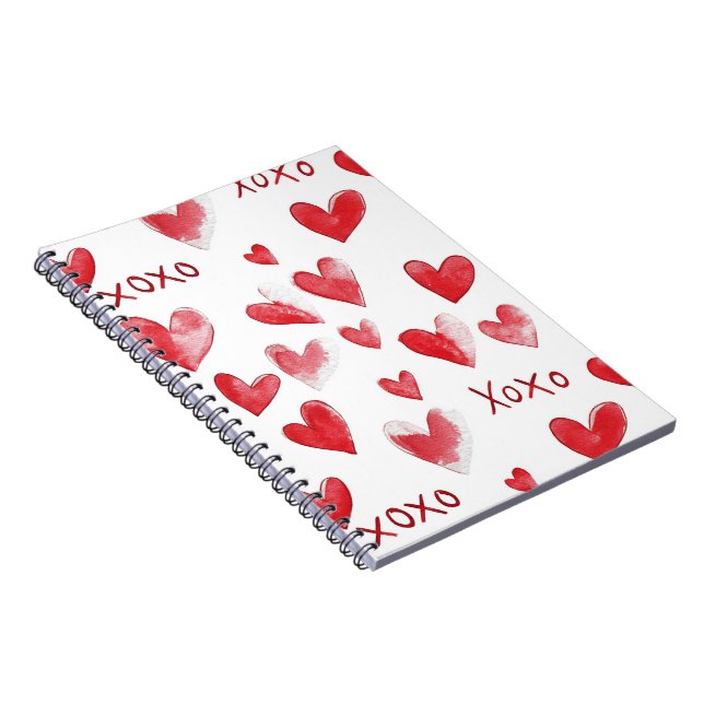 Red Hearts XOXO Love Notebook (Right Side)