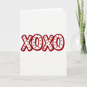 Red Hearts Xoxo Pattern Card