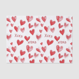 Red Hearts XOXO Valentine's Day Tissue Paper
