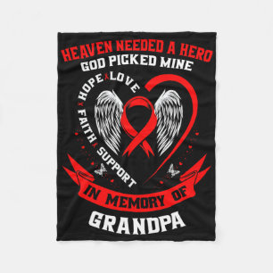 Red Heaven Needed A Hero God Picked My Grandpa Hea Fleece Blanket