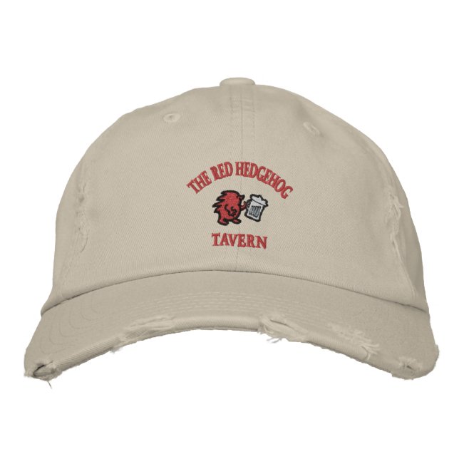 Red Hedgehog Tavern Embroidered Hat (Front)