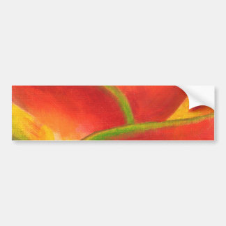 Red Heliconia Flower Art - Multi Bumper Sticker