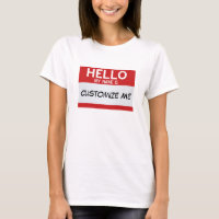 Red Hello My Name Is ... Customisable