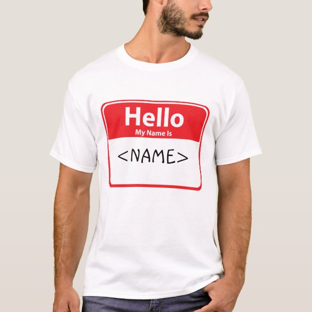 Red Hello My Name is , <NAME> T-Shirt (Front)