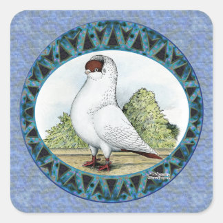 Red Helmet Pigeon Design Square Sticker