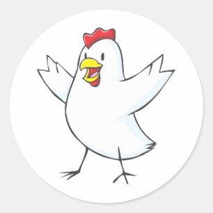 Red Hen Cartoon Classic Round Sticker
