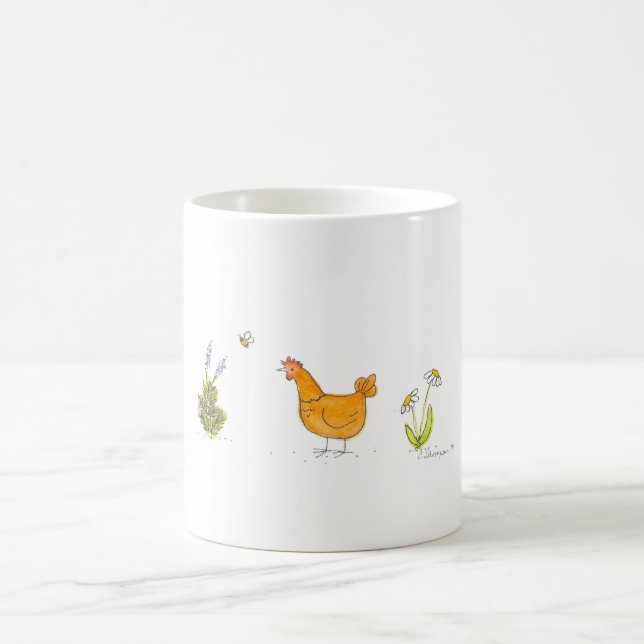 Red Hen In the Garden Coffee Mug (Center)