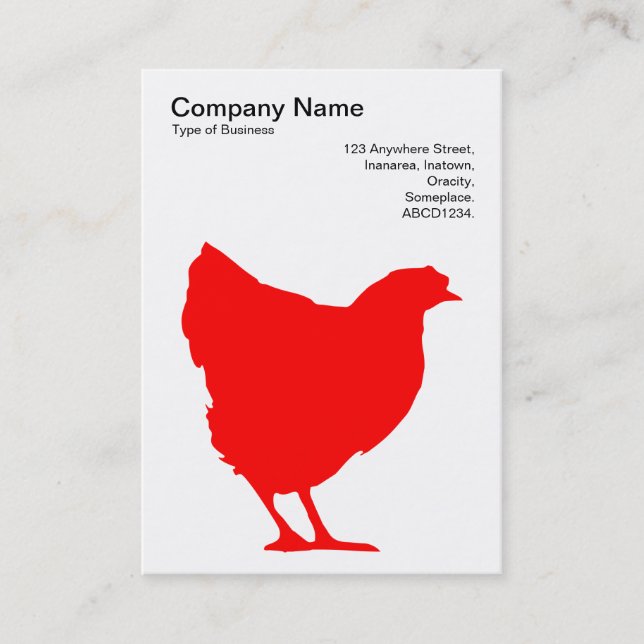 Red Hen Symbol - Black on White Business Card (Front)