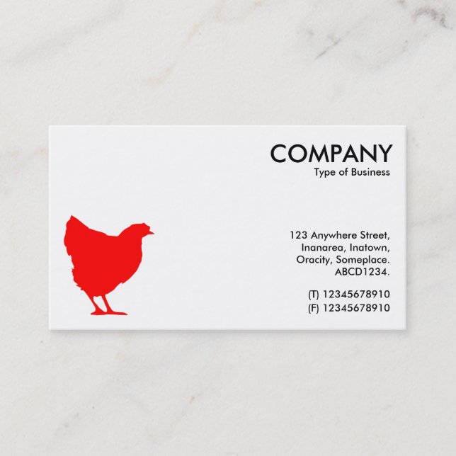 Red Hen Symbol - White Business Card (Front)