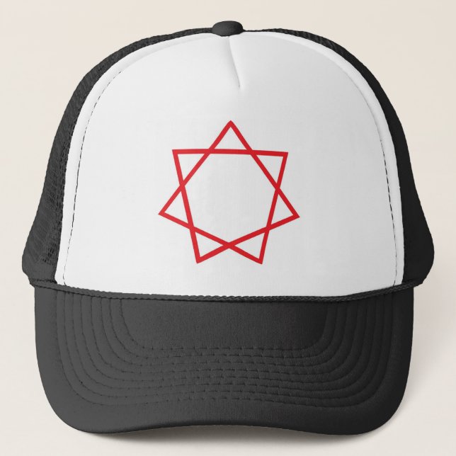 Red Heptagram Trucker Hat (Front)
