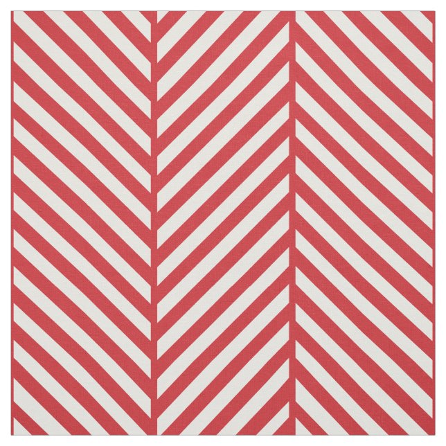 Red Herringbone Large Scale Fabric (Swatch)