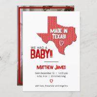 Red Herringbone Made in Texas Photo Baby