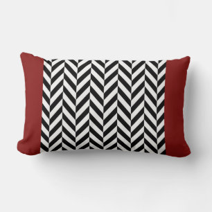 Red Herringbone Stripe Reversible Pillow