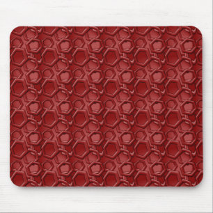 Red Hexagons Mouse Pad