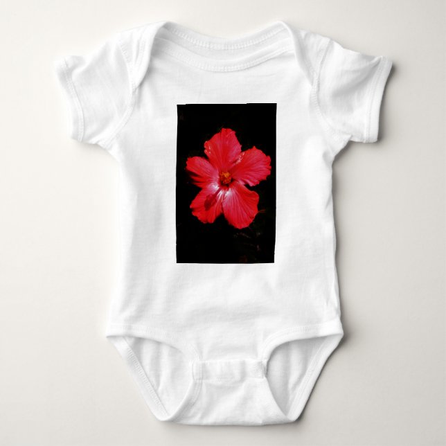 Red Hibiscus Baby Bodysuit (Front)