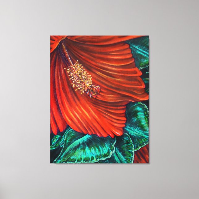 Red Hibiscus - Canvas Print (Front)