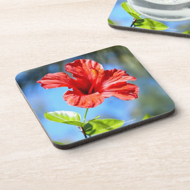 Red Hibiscus Coaster (Left Side)
