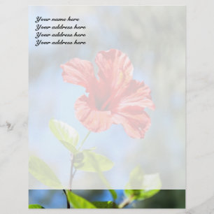 Red Hibiscus Custom Letterhead