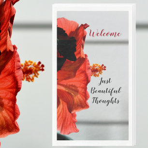 Red Hibiscus Floral Botanical Photographic Napkin