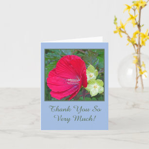 RED HIBISCUS/FLORAL/"THANK YOU SO VERY MUCH"  CARD
