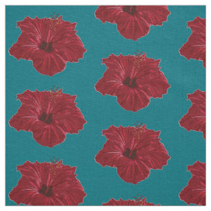 Red Hibiscus flower Fabric