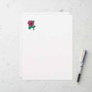 red hibiscus flower Letterhead